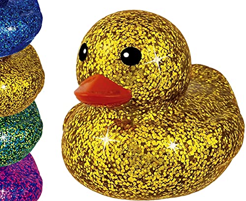 JA-RU Glitter Rubber Ducks Metallic Colors 3" (1 Unit Assorted) 4343-1