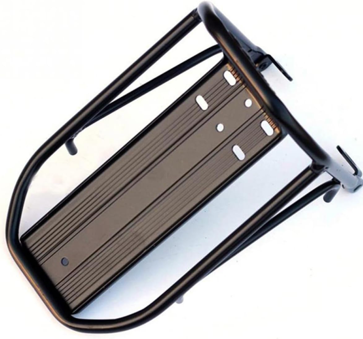 Bike Front Rack Cargo Shelf for Bicycle Black Steel Bike Front Holder with Mount Bracket Foldable Cargo Rack for Cycling Storage and Travel
