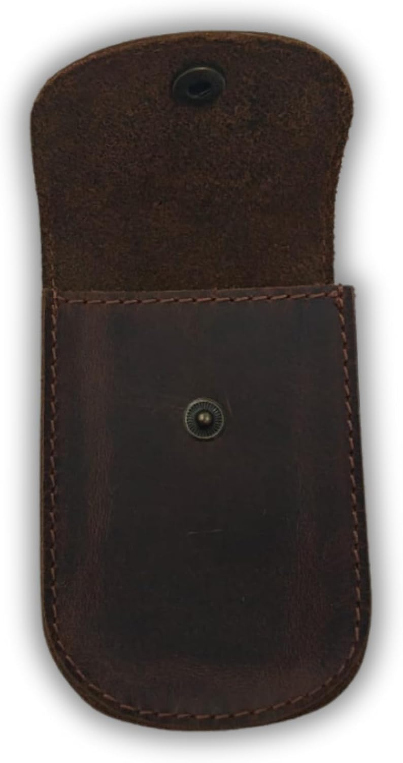 Leather Belt Holster Pouch – Handmade EDC Waist Bag for Coins, Mini Wallet, Tools, Headphones – Full Grain Leather Utility Pouch for Men (Dark Brown) - Image 4