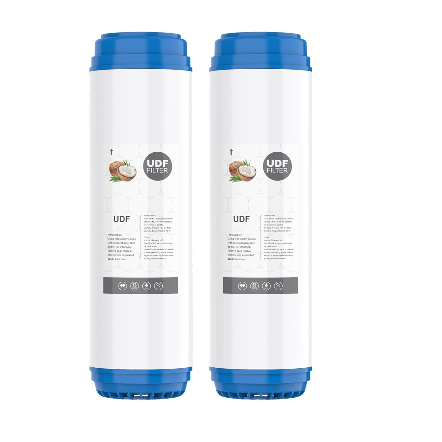 Item Name: Water Bravo 10"x2.5" Water Filter Replacement for Reverse Osmosis Water Filter System, GAC Granular Coconut Shell Activated Carbon Filter Water Filter Cartridge (10 Inch - Pack of 2)-image-5