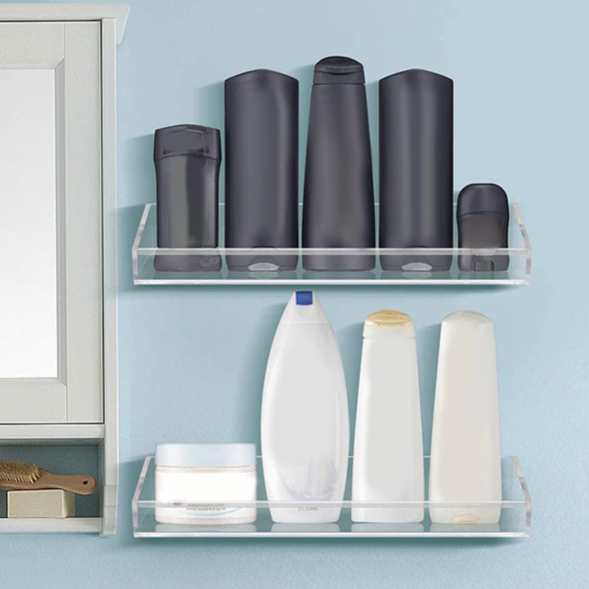 Estante de Acrílico Transparente de Pared para Baño y Cocina