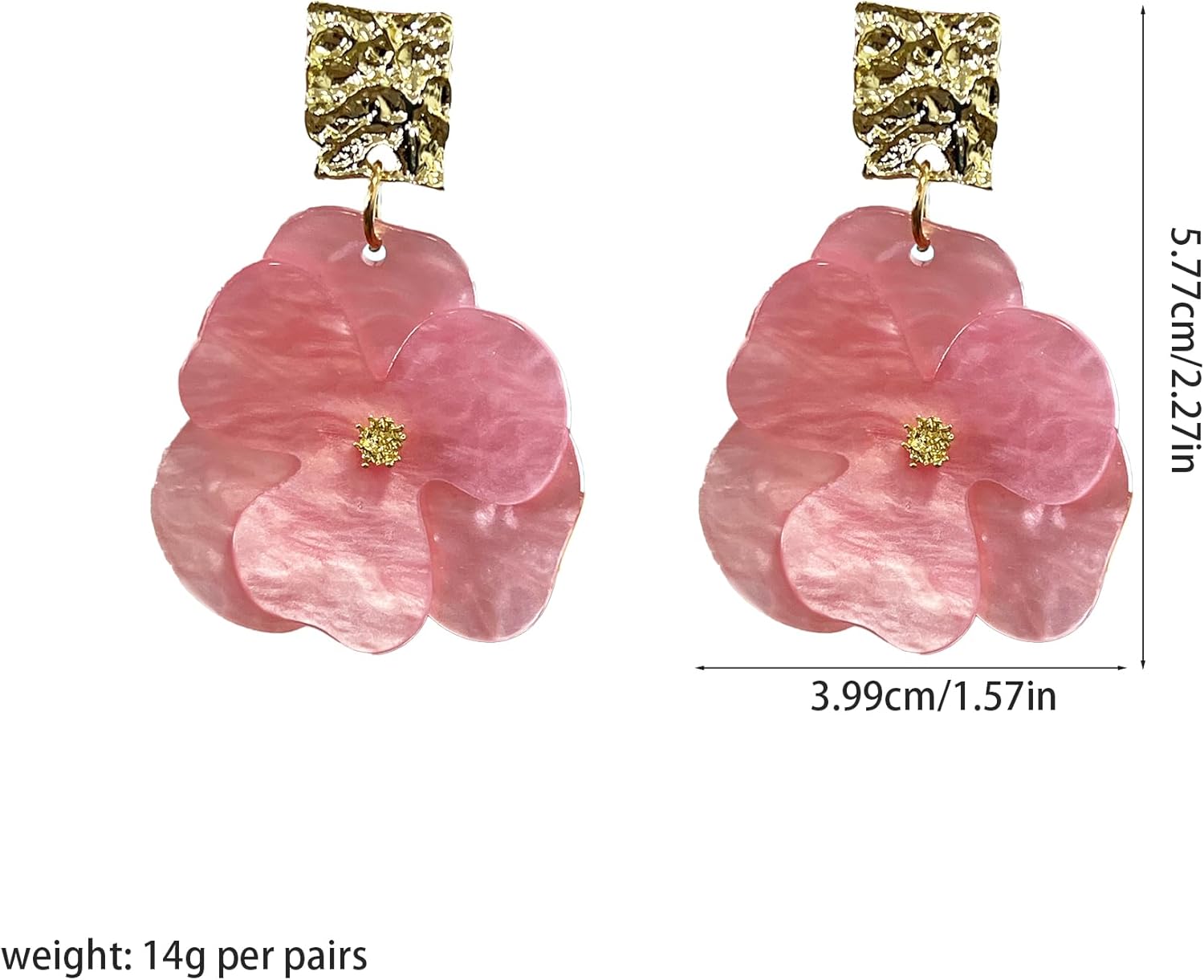 Acrylic Flower Earrings for Women Cute Floral Stud Earrings Lightweight Party Jewelry - Image 5