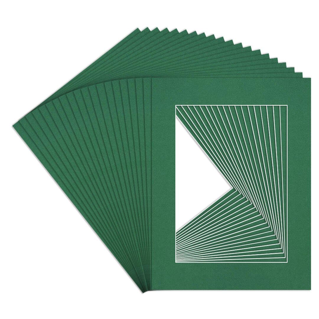 Procut Global 16x12" Emerald Picture Mounts to Fit A4 Aperture - Precision Cut Cardboard Photo Mount - Ideal for Frames, Prints, Artwork & Certificates - Sizes & Colours Available - 20 Pack