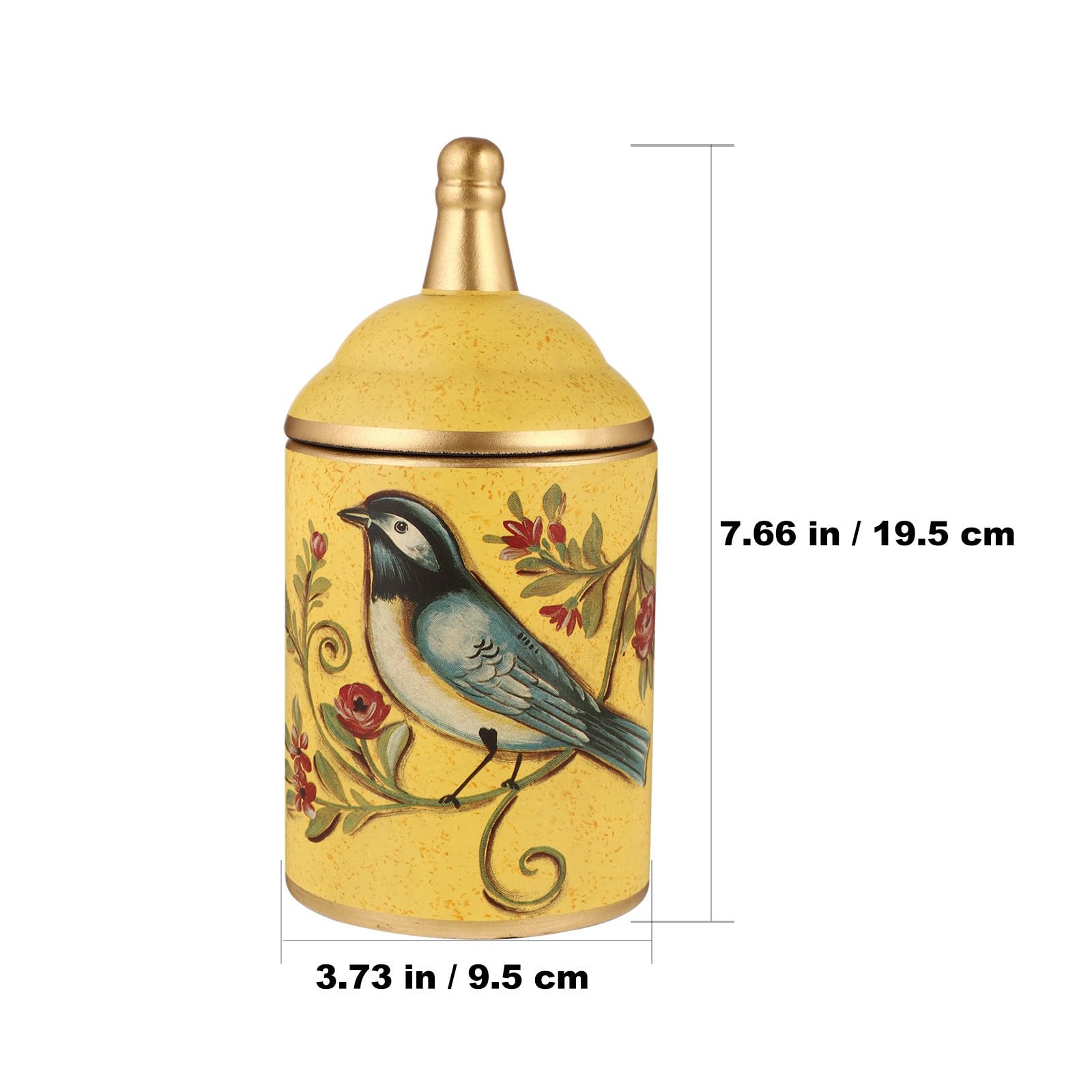 Barattolo in Ceramica Rotondo con Coperchio, Sigillo Ermetico, Giallo