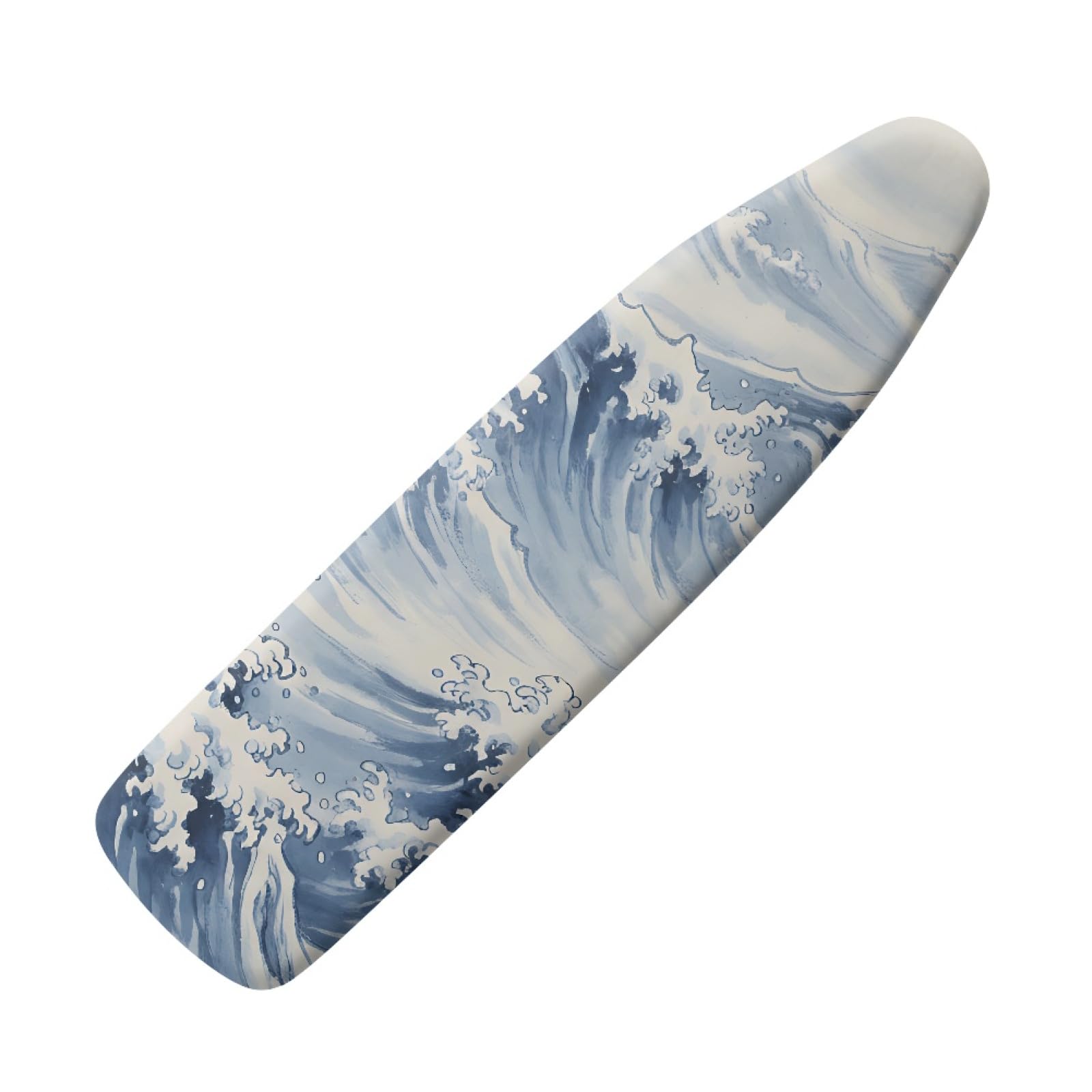 Ironing Board Cover 125X43 Waves Padded Iron Board Cover With Elasticated, Easy Fit And Resists Scorching, Cord Binding & Stretch System