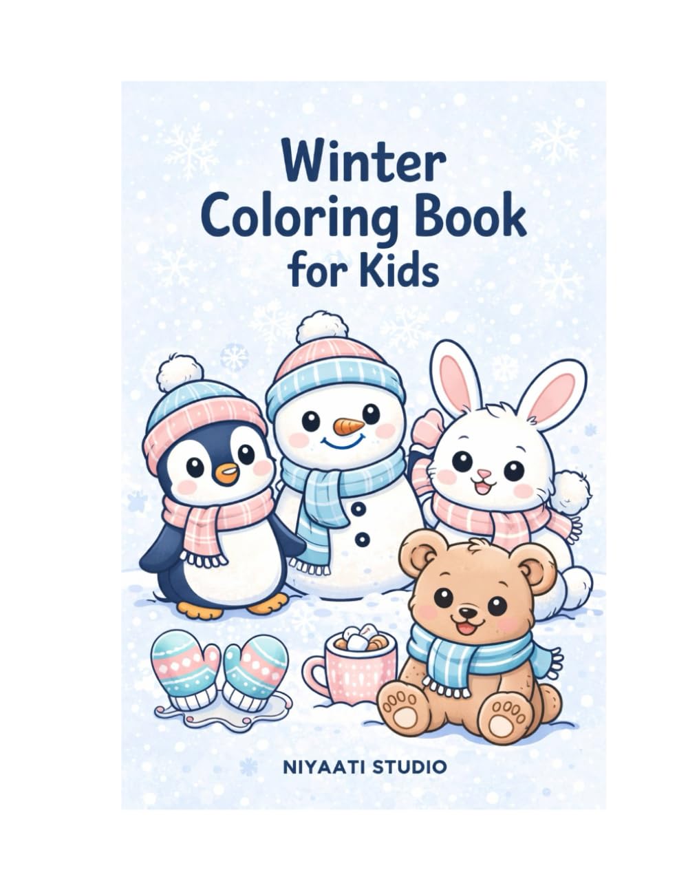 Cute Winter Animals Coloring Book for Kids: Adorable Gnomes, Pandas, Bunnies & More | Fun, Simple & Relaxing Winter-Themed Coloring Pages for Ages 3–8
