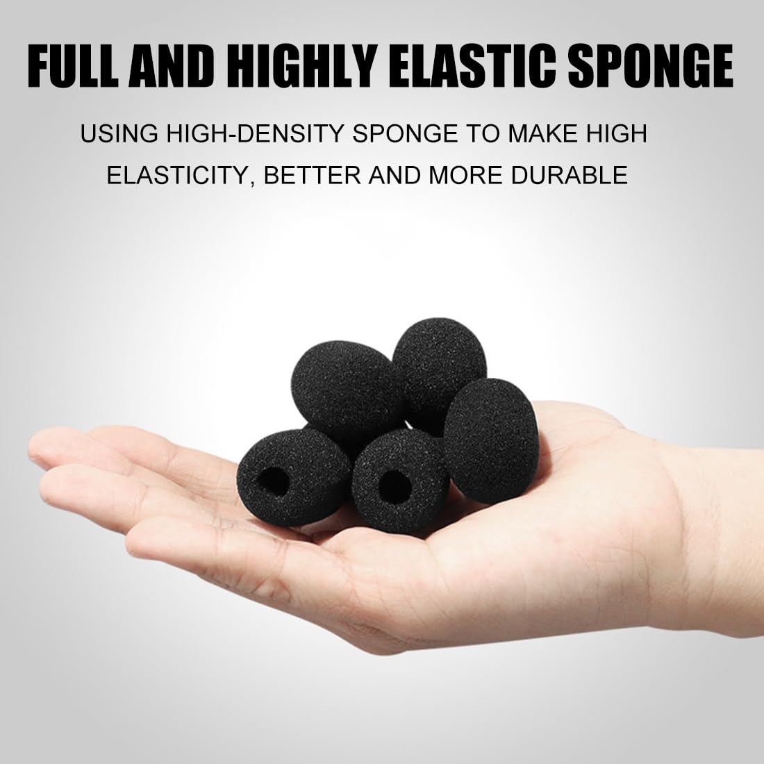Spugne Per Microfono - 50 Pezzi Antivento E Antirumore, Nero, Per Auricolari E Microfoni - Foto 9