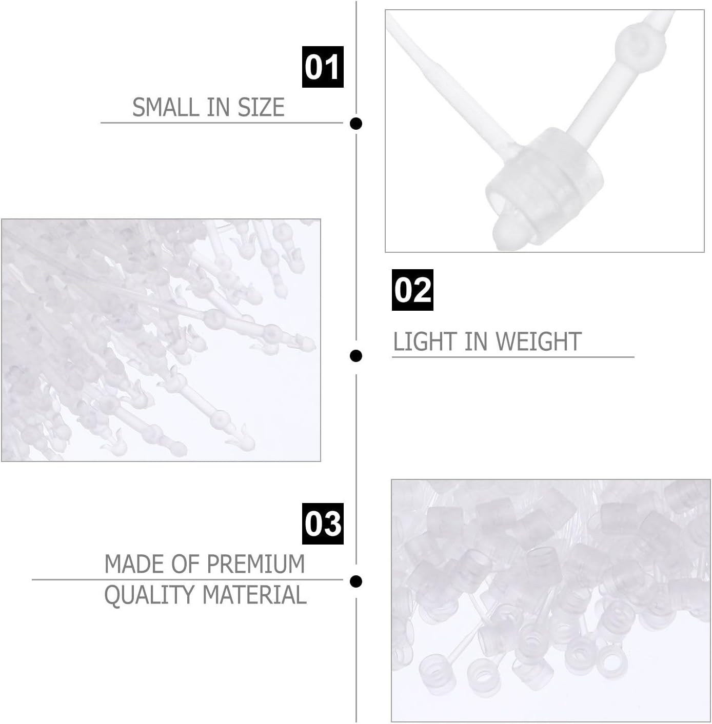 1000Pcs Plastic Snap Lock Fasteners Transparent Security Loops for Tags Retail Store Supplies Tag Snap Locks and Plastic Fasteners