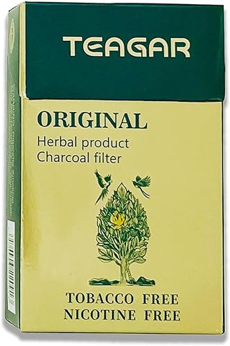 TEAGAR Cigarrillos de hierbas, sin nicotina y sin tabaco, sustituto de cigarrillos (1 paquete20 cigarrillos) Sabor Original