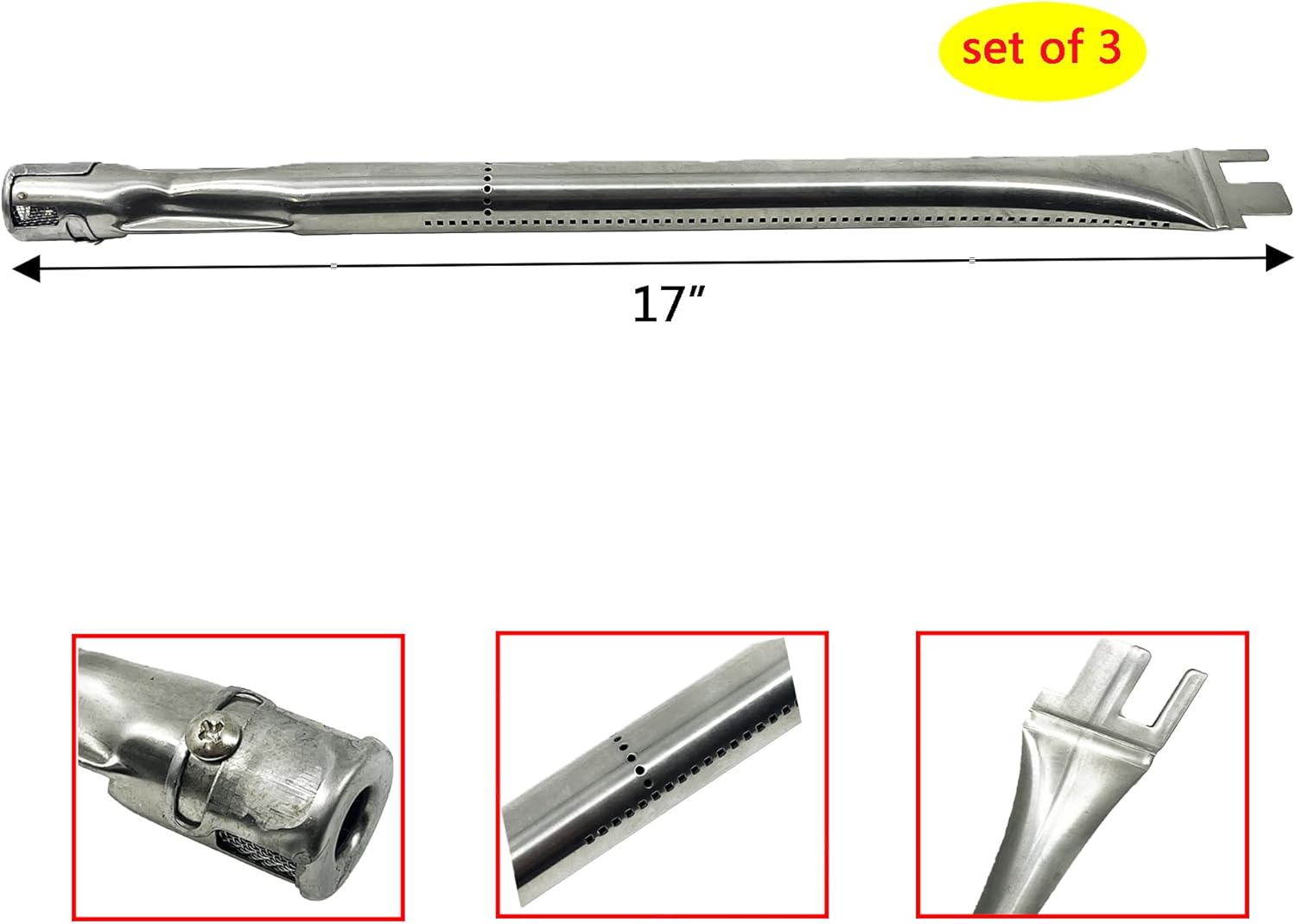 Direct store Parts Kit DG103 Replacement for Ducane Gas Barbecue Grill 30400040,3200,3400 Grill Burners & Heat Plates (Stainless Steel Burner + Stainless Steel Heat Plate)