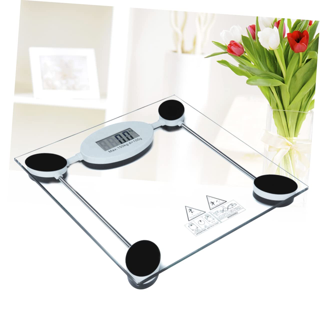 Báscula Digital de Baño 28Cm con Vidrio y Sensores de Alta Precisión para Control de Peso Corporal para Hogar y Salud Familiar