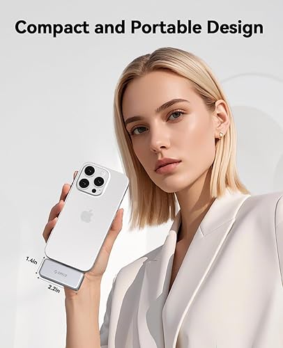 Miniatura 5 de ORICO SSD portátil de 512 GB de hasta 2000 MBs, diseño de enchufe directo, SSD externo de alta velocidad con interfaz USB 3.2 Gen2x2 de 20 Gbps,