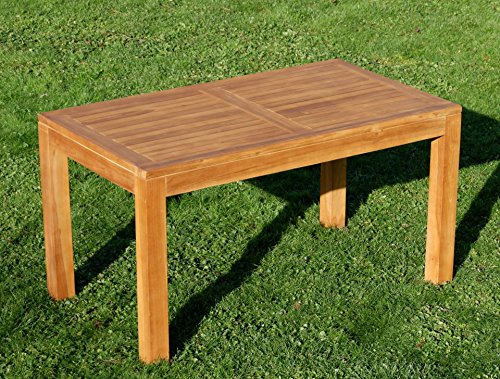 ASS Wuchtiger echt Teak Bigfuss Design Gartentisch 140x80 Holztisch Teaktisch Garten Tisch Holz JAV-BIGFUSS mit 8x8cm… – Bild 6