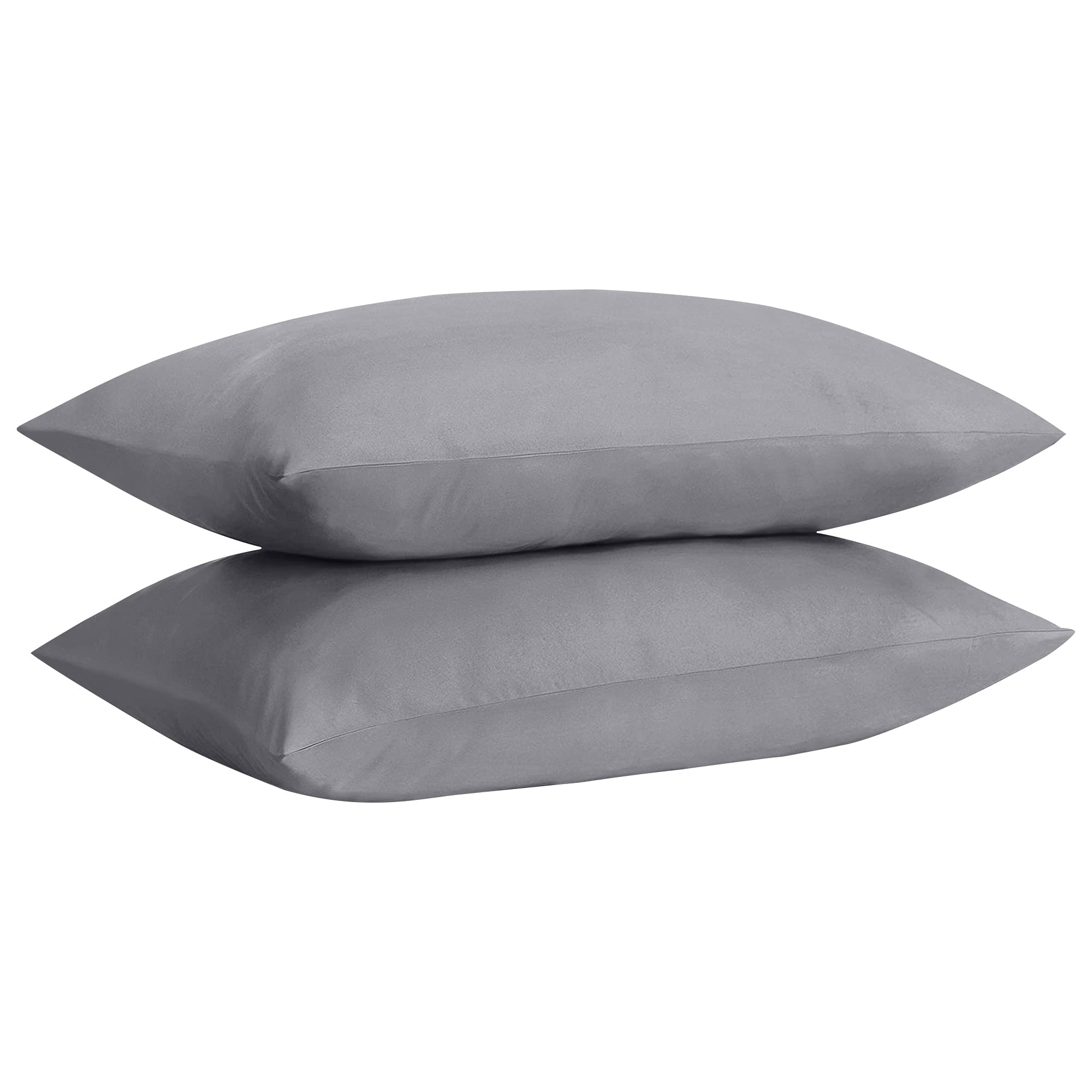 KOHSAR Easy Care Standard Pillow Cases 2 Pack, 50CM x 75CM Plain Dyed Poly Cotton Pair of Pillowcases