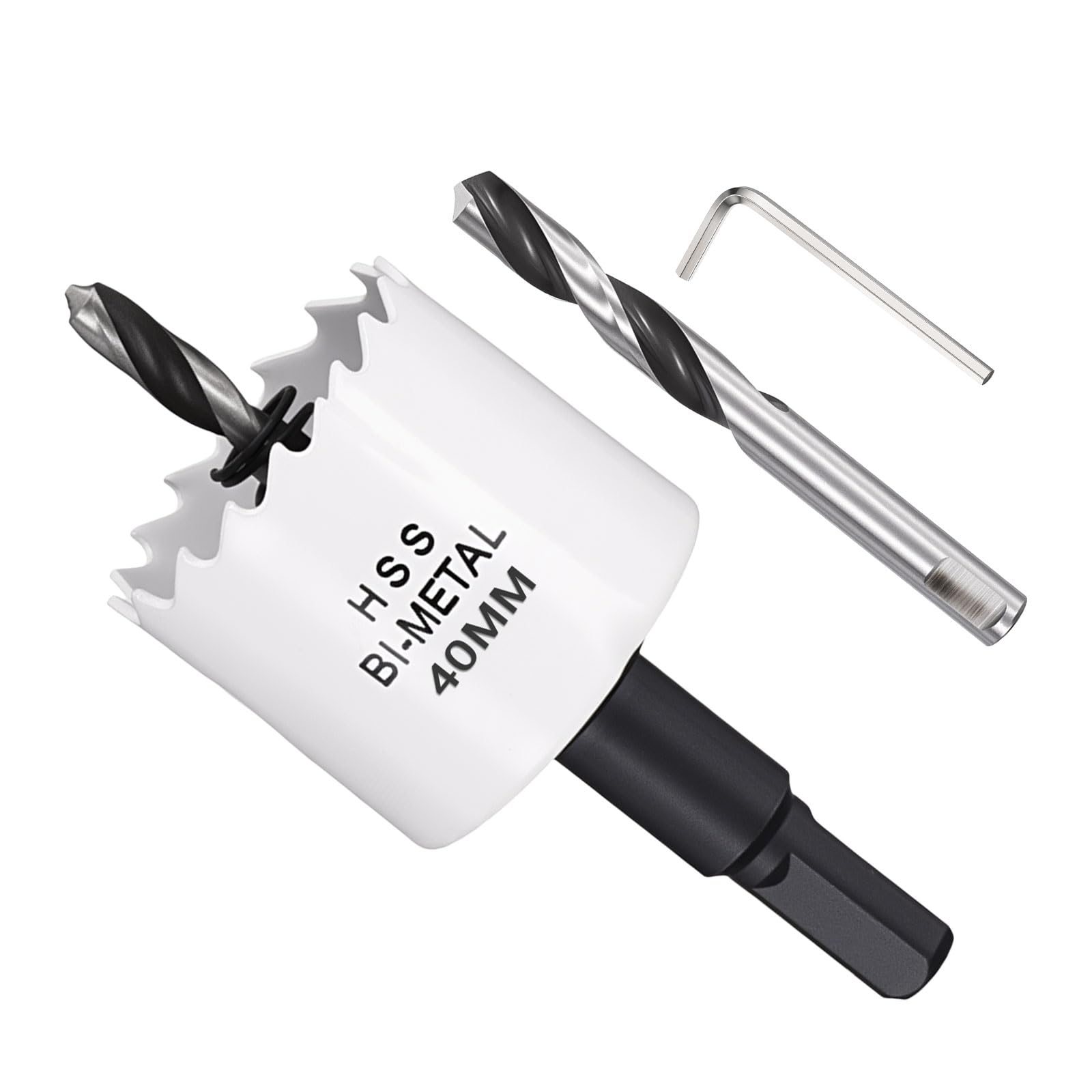 METALLIXITY Bi-Metal Hole Saw 1-9/16", M42 HSS Circular Head 40mm Hole Cutter with 2 Pilot Drill Bits