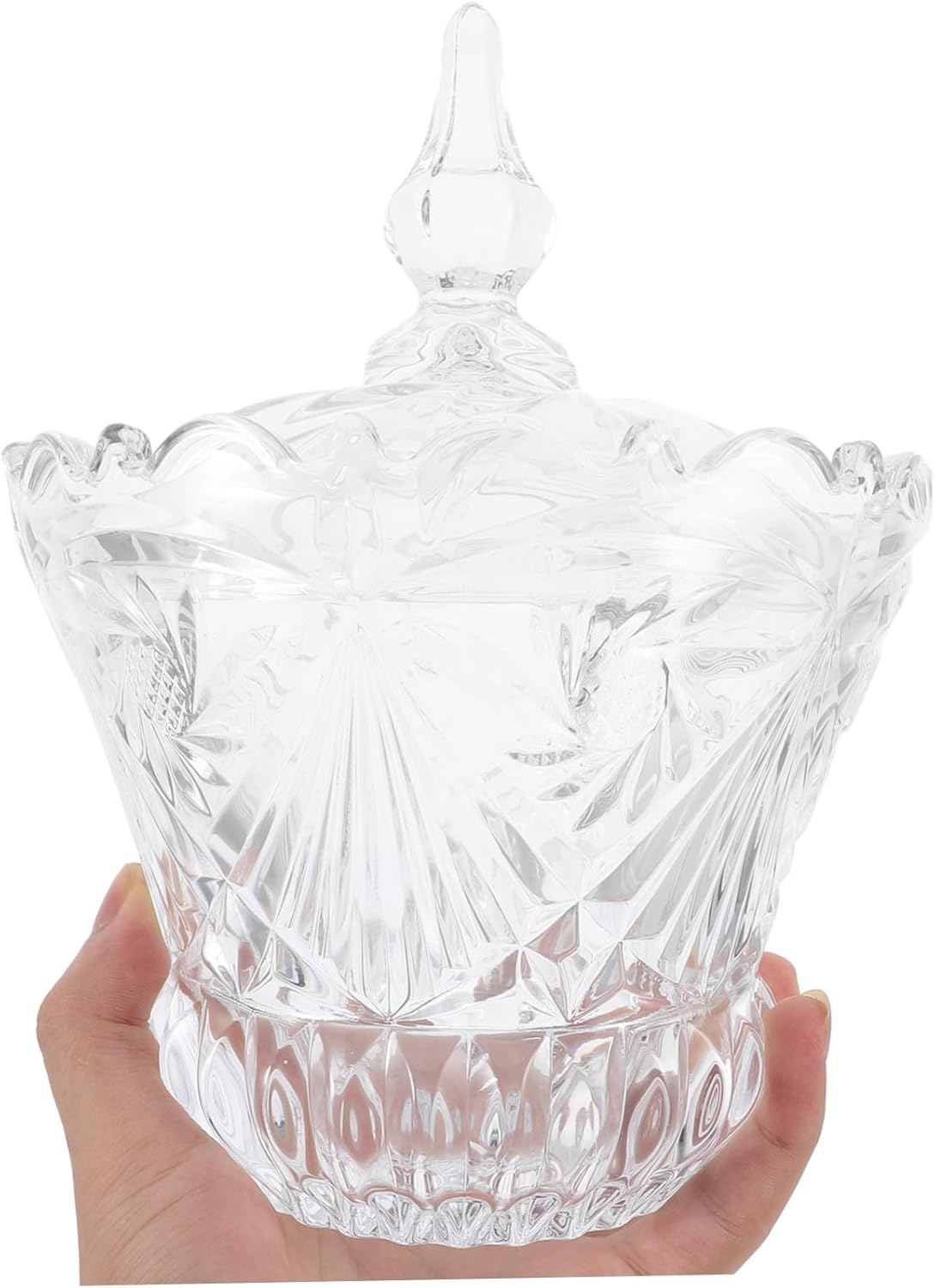 STOBAZA Stunning Sugar Dish Glass Candy Bowl Lid for Home Decor Candy Buffet Office