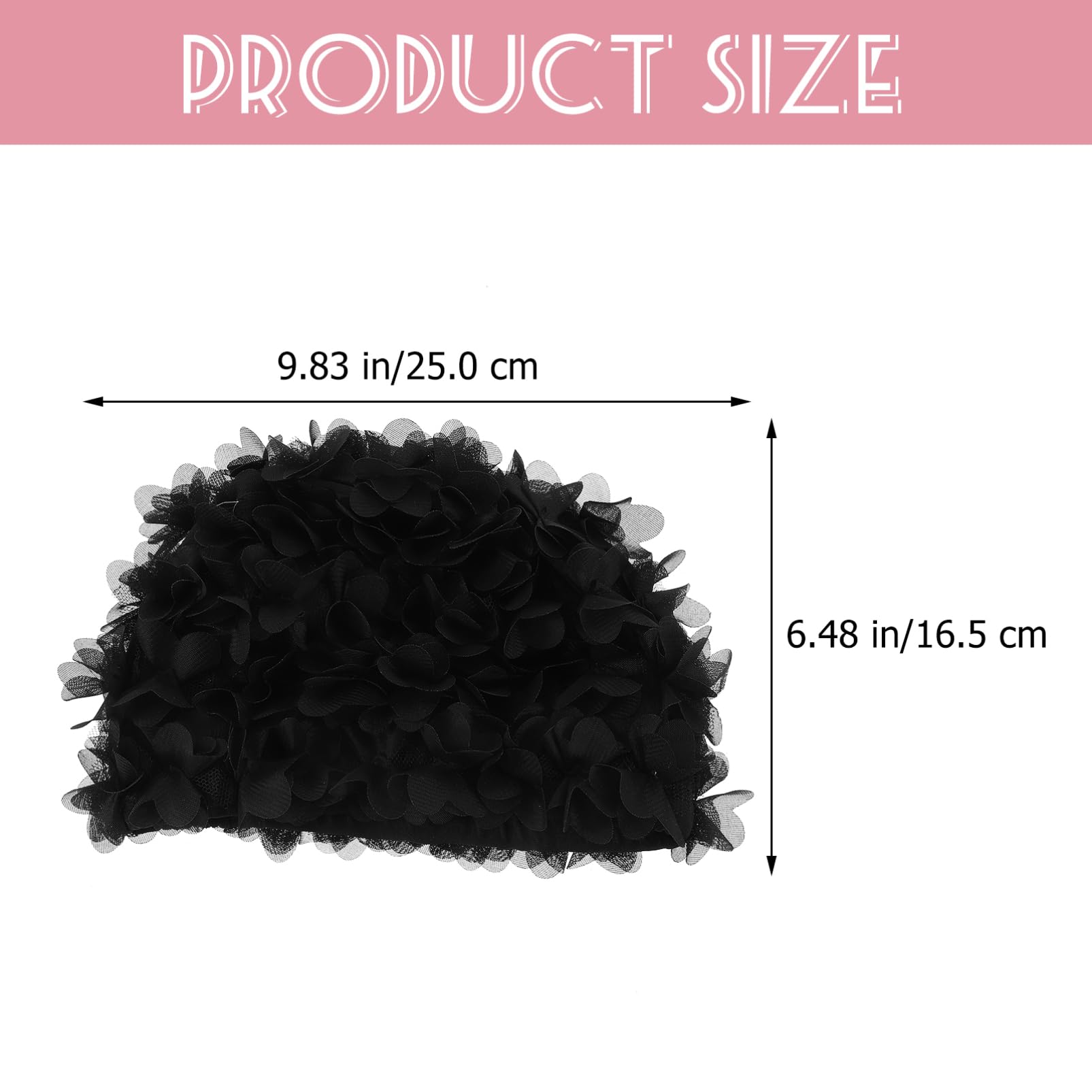 Cuffie da Nuoto Elastiche a Petalo, 2 Pezzi Rosa Nero per Donne | Nylon Leggero, Facile da Indossare e Togliere, Protegge i Chioma, Comfort in Piscina per Adulti