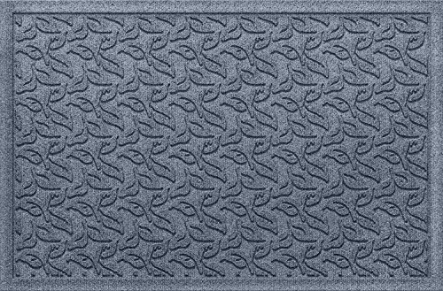 Bungalow Flooring Waterhog Runner Door Mat, 2' X 5', Made In Usa, Durable And Decorative Floor Covering, Skid Resistant, Indoor/Outdoor, Water-Trapping, Dogwood Leaf Collection, Bluestone #TOP1