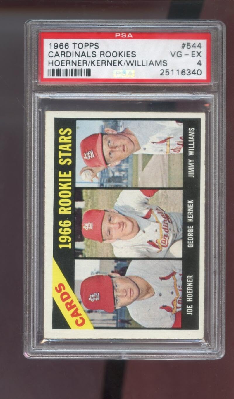 1966 Topps #544 Cards Cardinals Rookies Stars Joe Hoerner George Kernek Jimmy Williams ROOKIE RC PSA 4 Graded Baseball Card MLB St. Louis