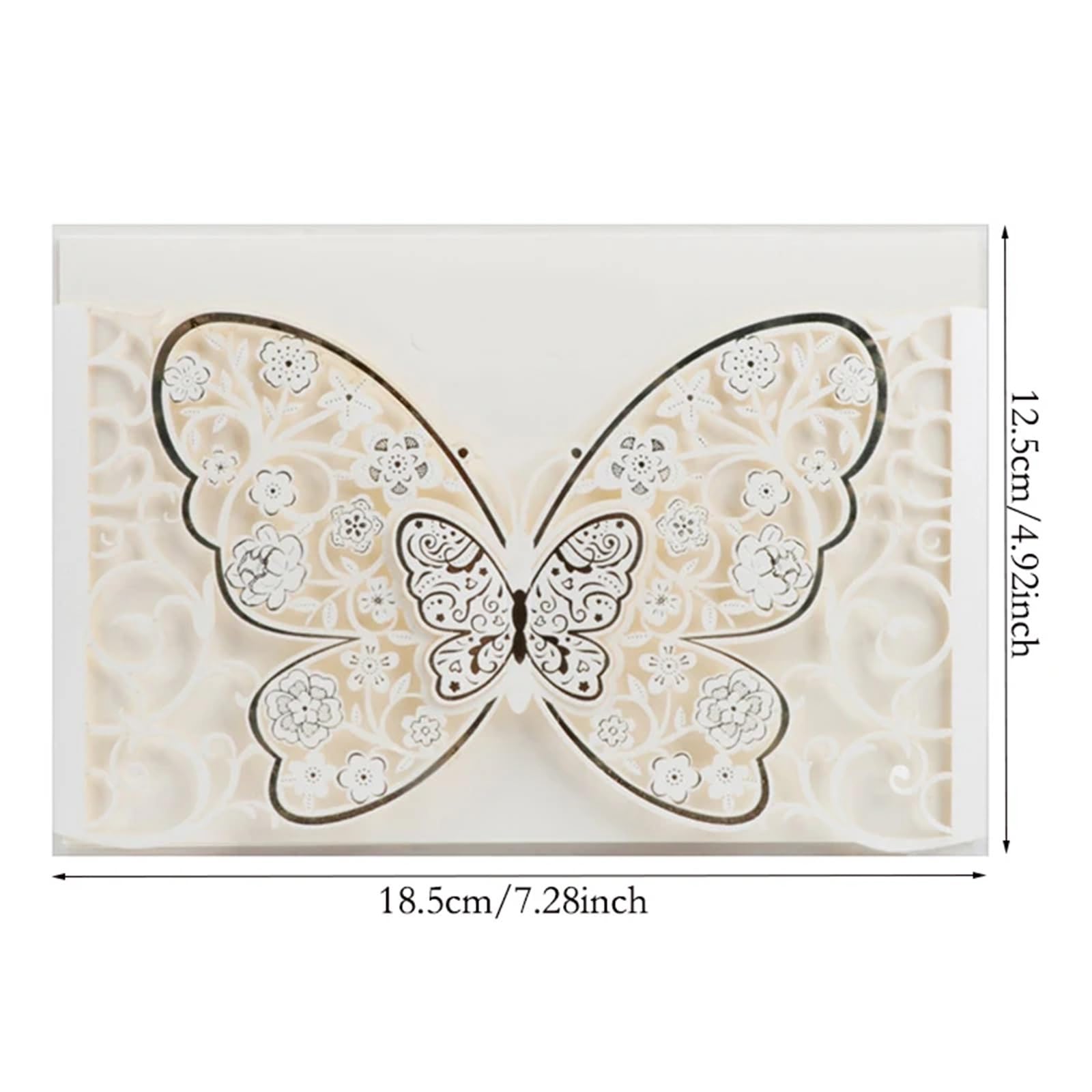 Hochzeitseinladungen 50 Stück Schmetterling, Lasergeschnittene Hochzeitseinladungskartenhüllen, Party-Postkarte, Geschäftsgrußkarte, Verlobung, Hochzeitsdekoration Für Verlobung Party(Mix)