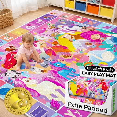QUOKKA ABC Play Mat – Large 60x40 in Non-Slip Plush Alphabet Rug