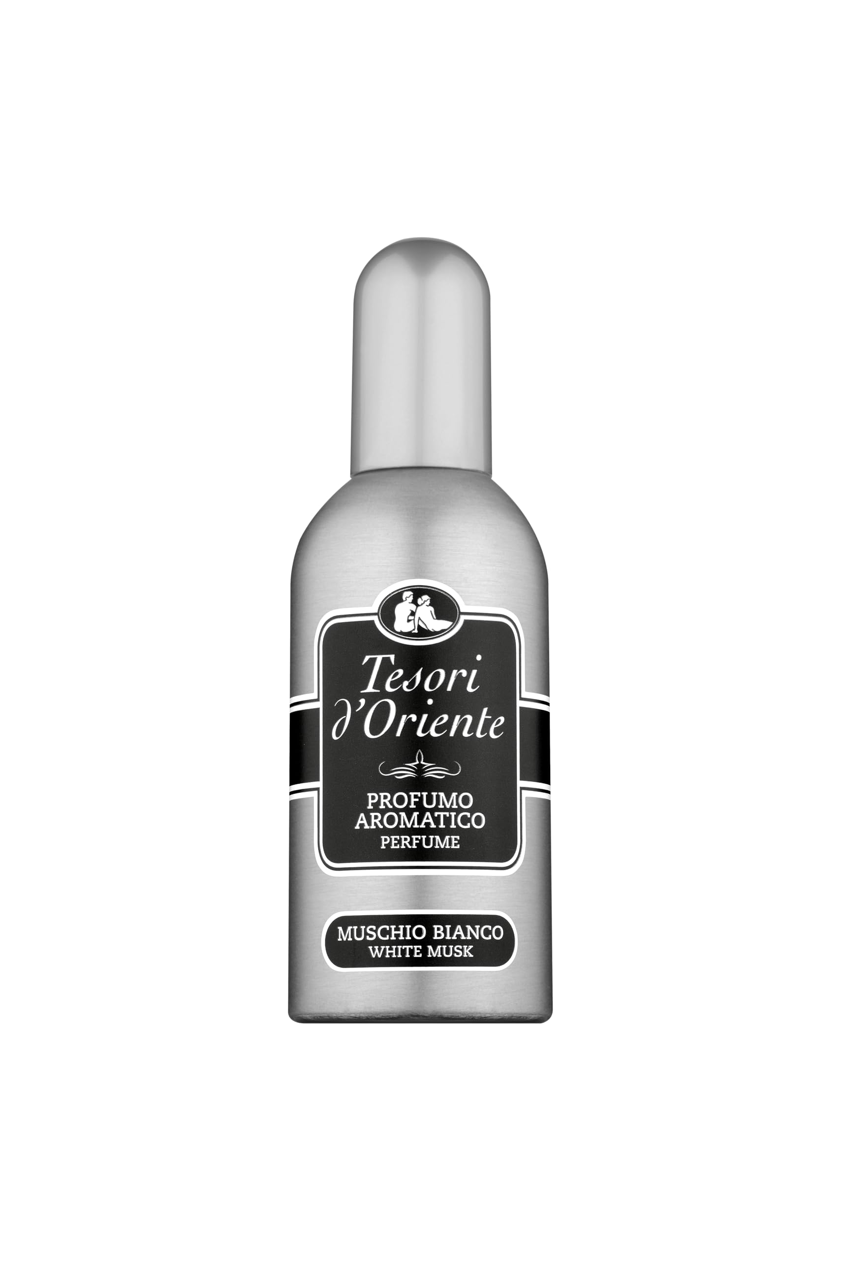 Tesori d'Oriente, Muschio Bianco Set Regalo da Viaggio, Include Profumo Aromatico 100 ml, Crema Corpo Idratante 75 ml, e Pochette Elegante, Fragranze con Note Ambrate e Armoniose che Durano a Lungo