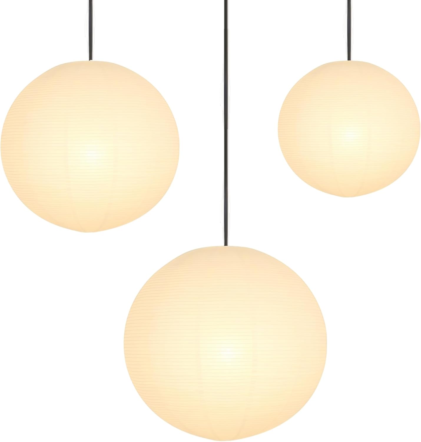 paper lanterns 3pcs 12”14”16”large round white chinese lanterns paper lamp shad hanging rice lantern pendant lights for living room bedroom ceiling lampshade party decor