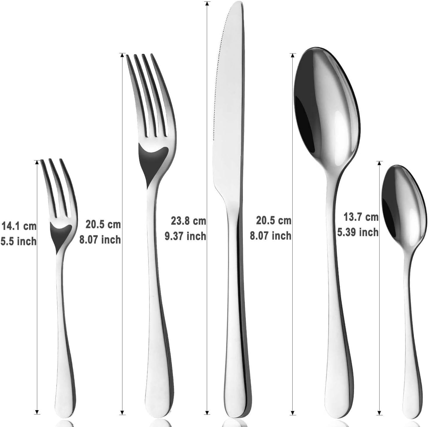 BEWOS servizio di posate per 12 persone - Set di 60 posate incluse coltelli, forchette, cucchiai, acciaio inossidabile lucidato a specchio, lavabile in lavastoviglie