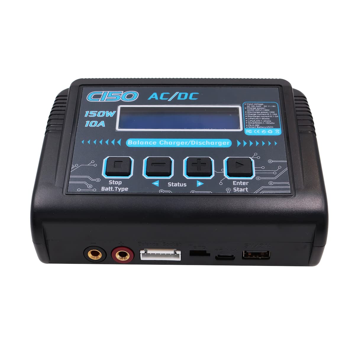 Cargador de batería de polímero de Litio Cargador de Equilibrio Cargador de Control Remoto Entrada de CA/CC Potencia de Carga Ajustable, para 1/10 RC Car Drone RC Tracked Vehicle