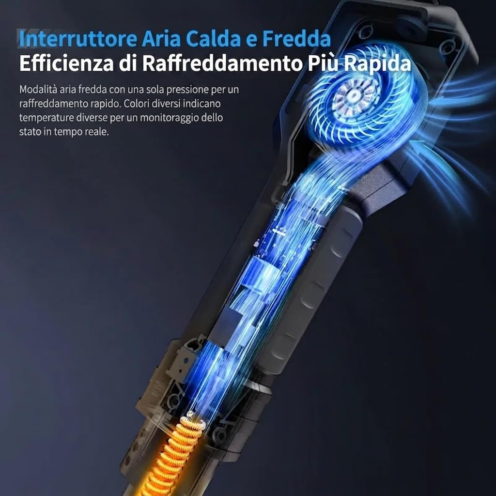 Pistola ad Aria Calda 550W con Controllo PID e Display LCD – Stazione di Saldatura Professionale per Elettronica SMD, 3 Preset, Smart Sleep, Flusso Aria Regolabile
