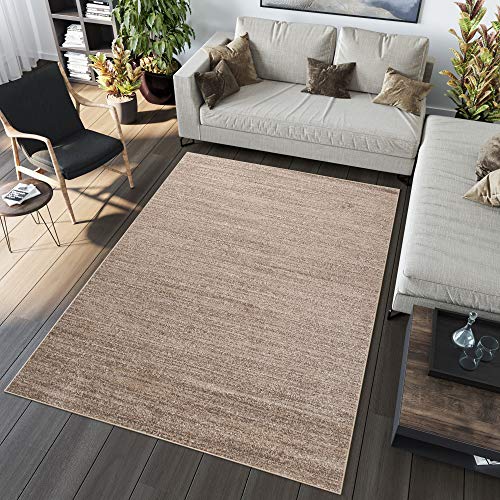 TAPISO Sari Teppich Kurzflor Teppiche Beige Hellbraun Modern Design Meliert Verwischt Wohnzimmer...