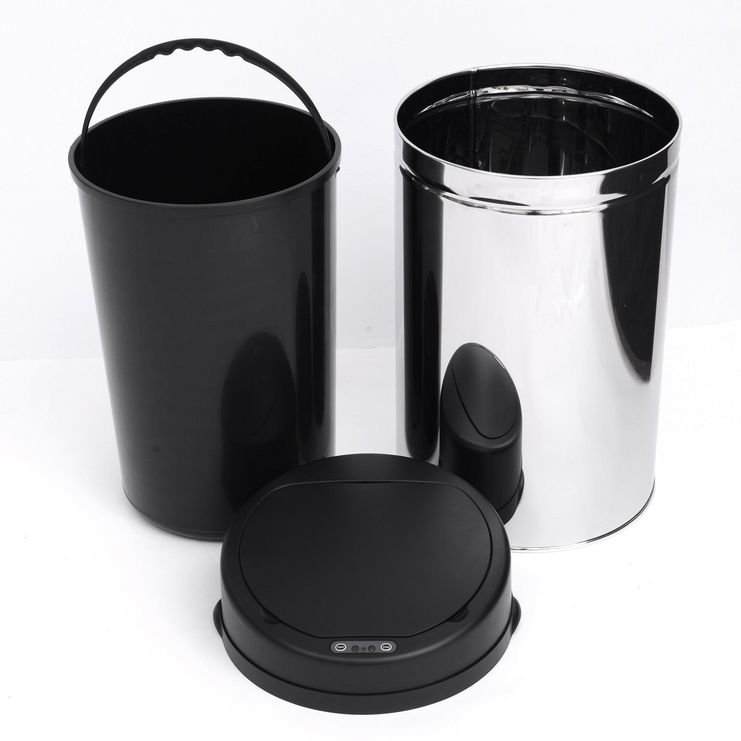 HOMCOM Contenedor Papelera Baño 30L Acero Inoxidable | Cubo de Basura, Sensor Detector Movimiento Automático