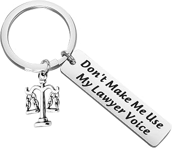Zuo Bao Funny Lawyer Gift Attorney Keychain Don't Make Me Use My Lawyer Voice Jewelry For Law Graduates Friend