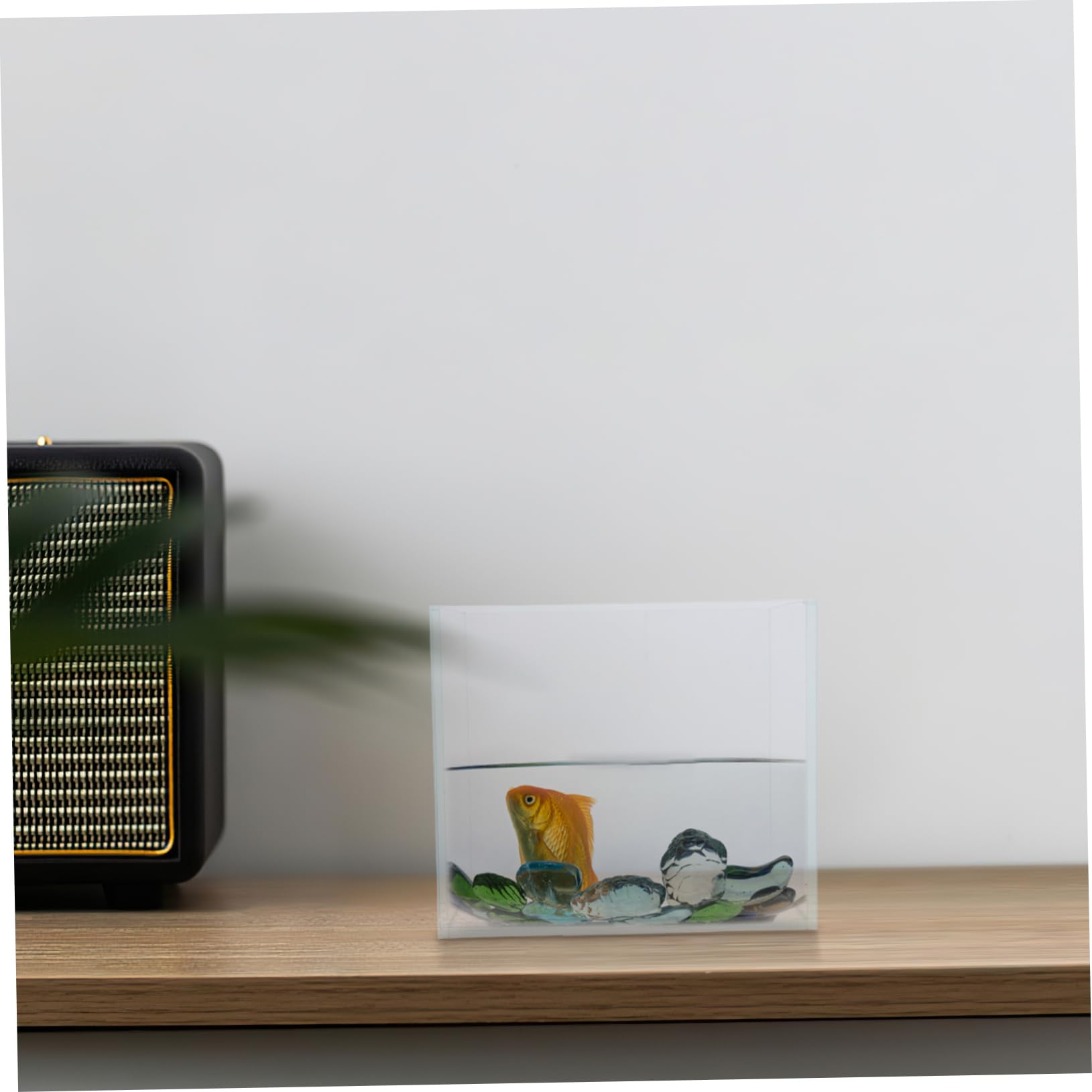 GARVALON Mini Acuario De Escritorio De Diseño Compacto para Pequeños Estilo Moderno para Oficina o para Peces Betta
