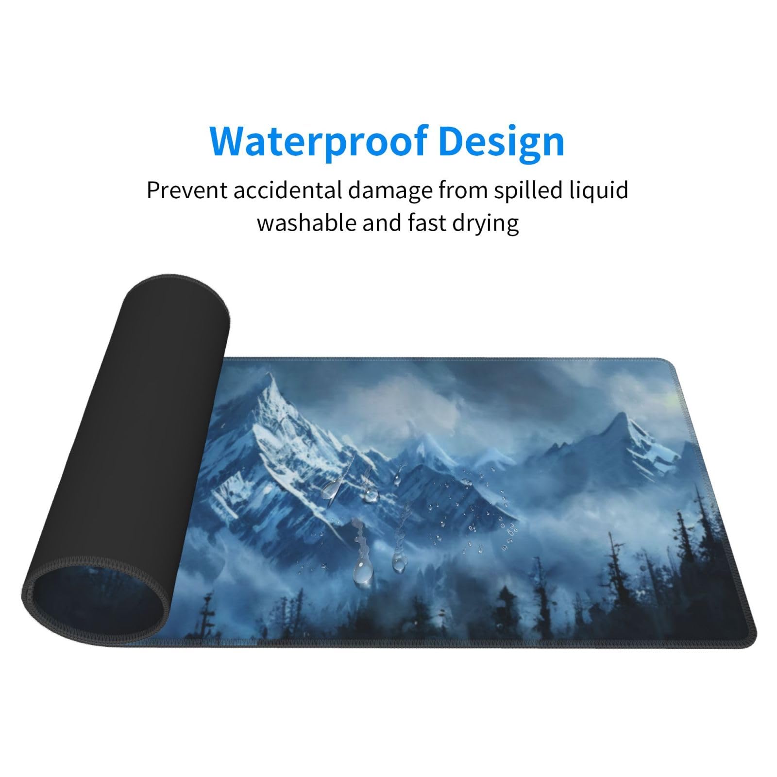 Alfombrilla de mouse para juegos, alfombrilla de mouse grande con base de goma antideslizante, alfombrilla de mouse para teclado, alfombrilla de escritorio con bordes cosidos, 31.5 x 11.8 pulgadas,