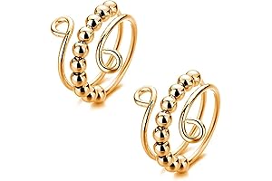 To My Daughter Fidget Ring Anxiety Adjustable Open Rings for Women in Timeless Gold