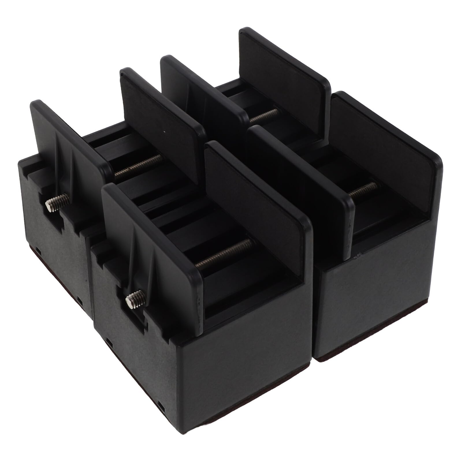 4 Elevadores Ajustables para Muebles 50 MM Negros Antideslizantes – Extensores para Patas de Mesa Cama Sofá y Silla – Juego de 4 Piezas para Mejorar Altura y Estabilidad