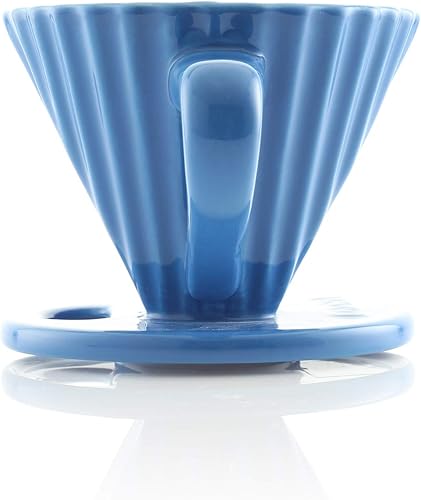 Miniatura 8 de Chantal Gotero de cerámica "Lotus" para verter sobre café, 8 onzas, Blue Cove