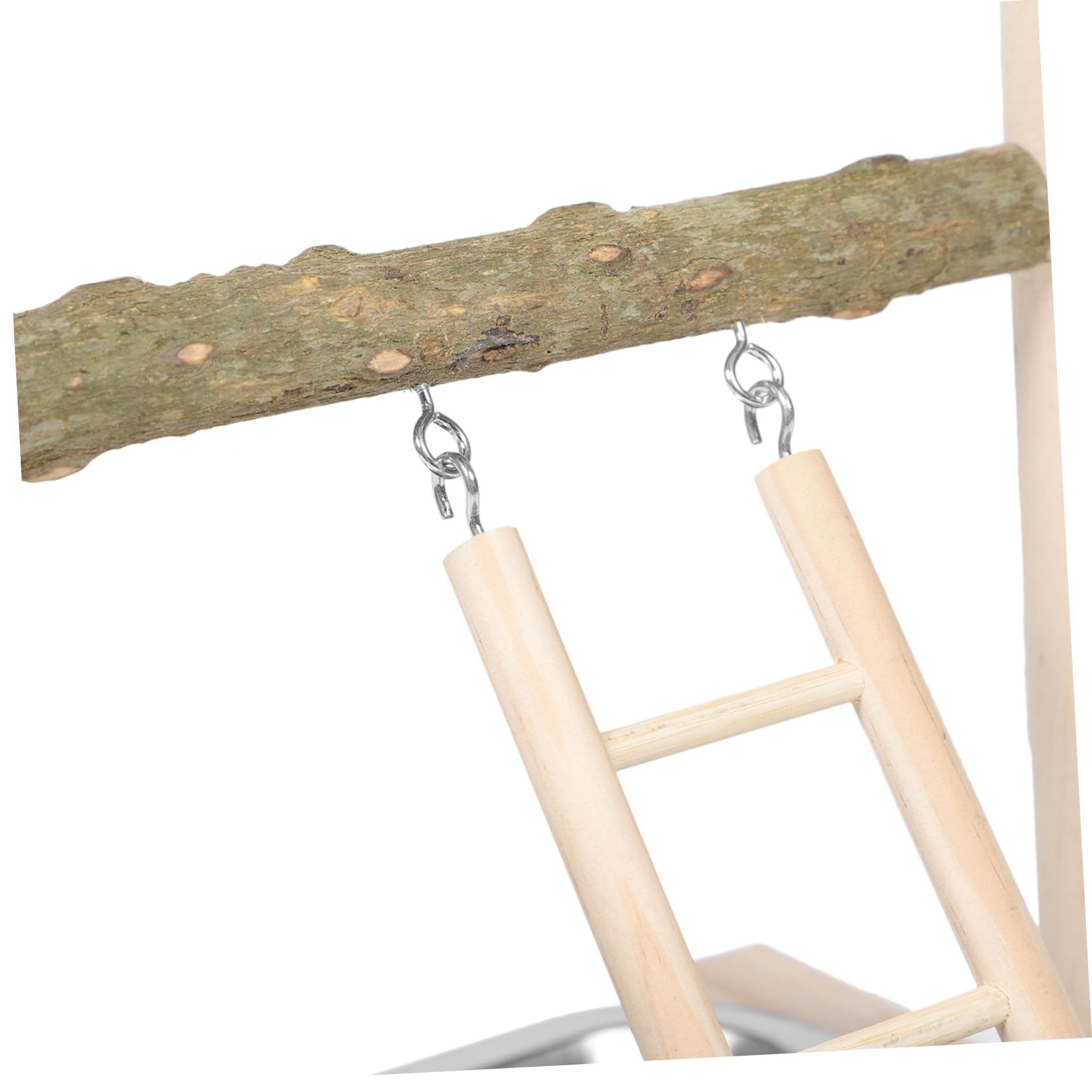 Set Supporto Gioco Legno Uccelli Pappagalli Altalena Scala Tazza Cibo Montaggio Facile Gabbia Riposo Esercizio