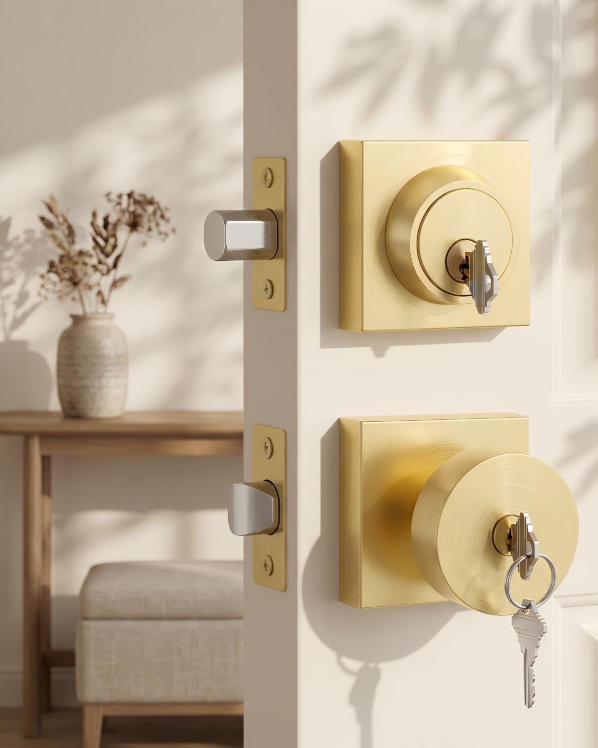 Gold Door Knobs - 6 Pack Zinc Alloy -20