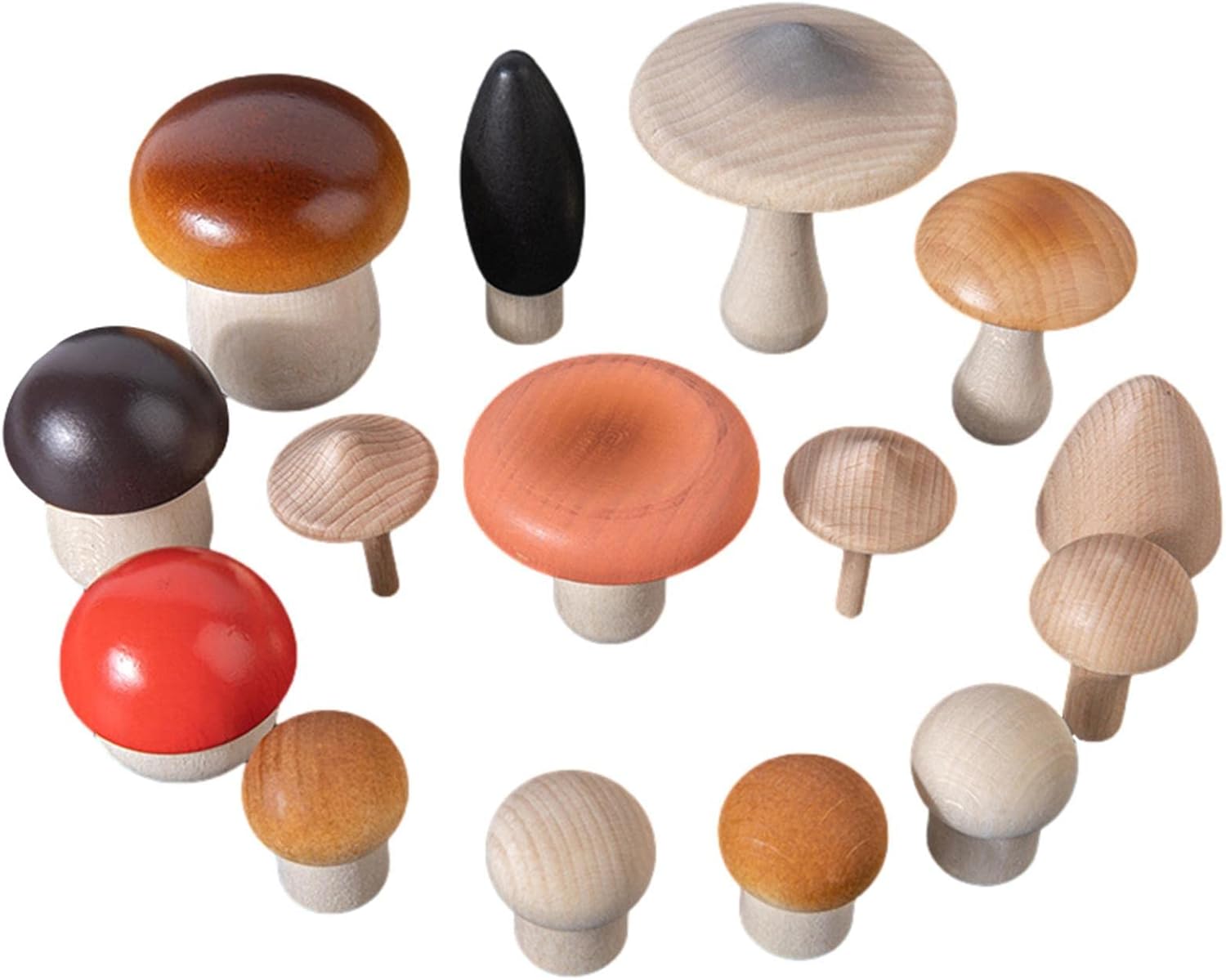 Wooden Mushroom Toy Cute Unfinished Wooden Mushroom Toy for Preschool