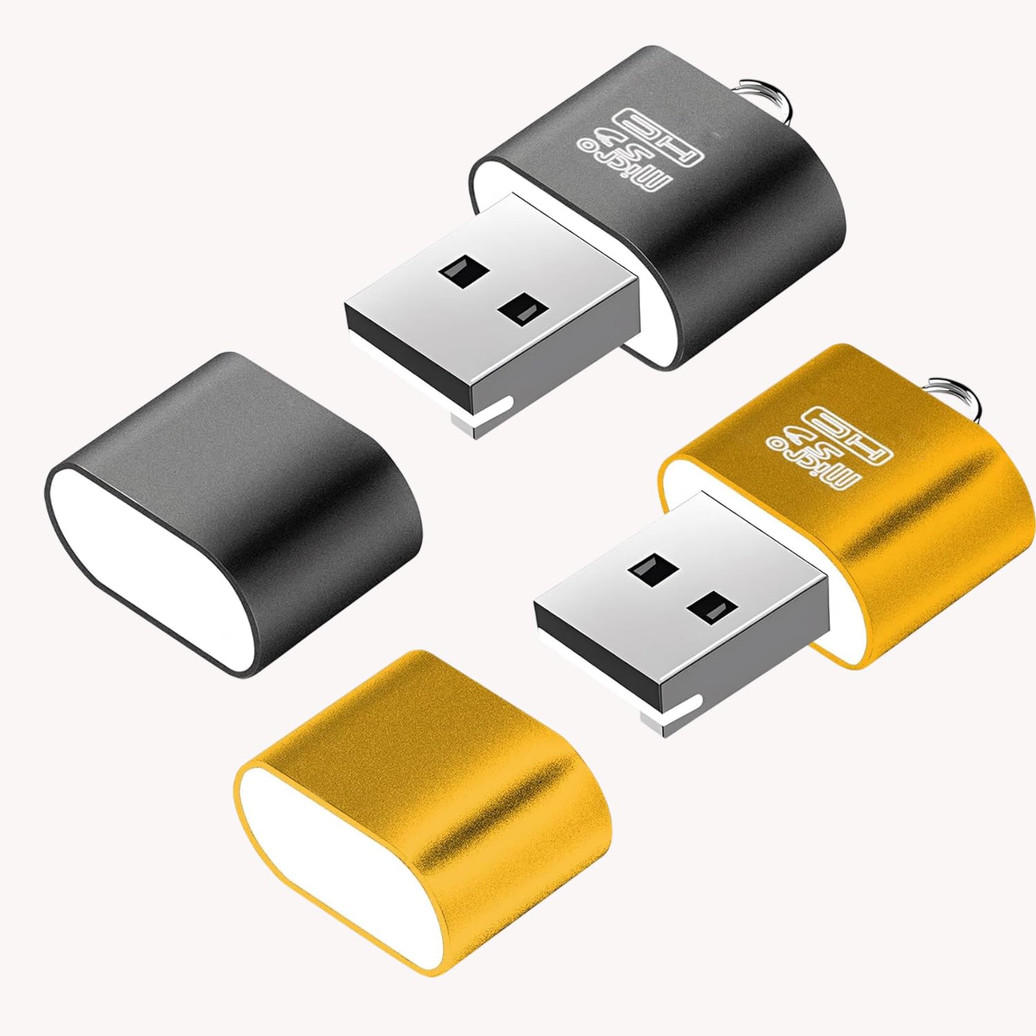 eZell Micro SD Card Reader with Rugged Metal Body USB 3.0 for Micro SD- TF T-Flash USB Adapter with Cap (2 Packs)-picture-41