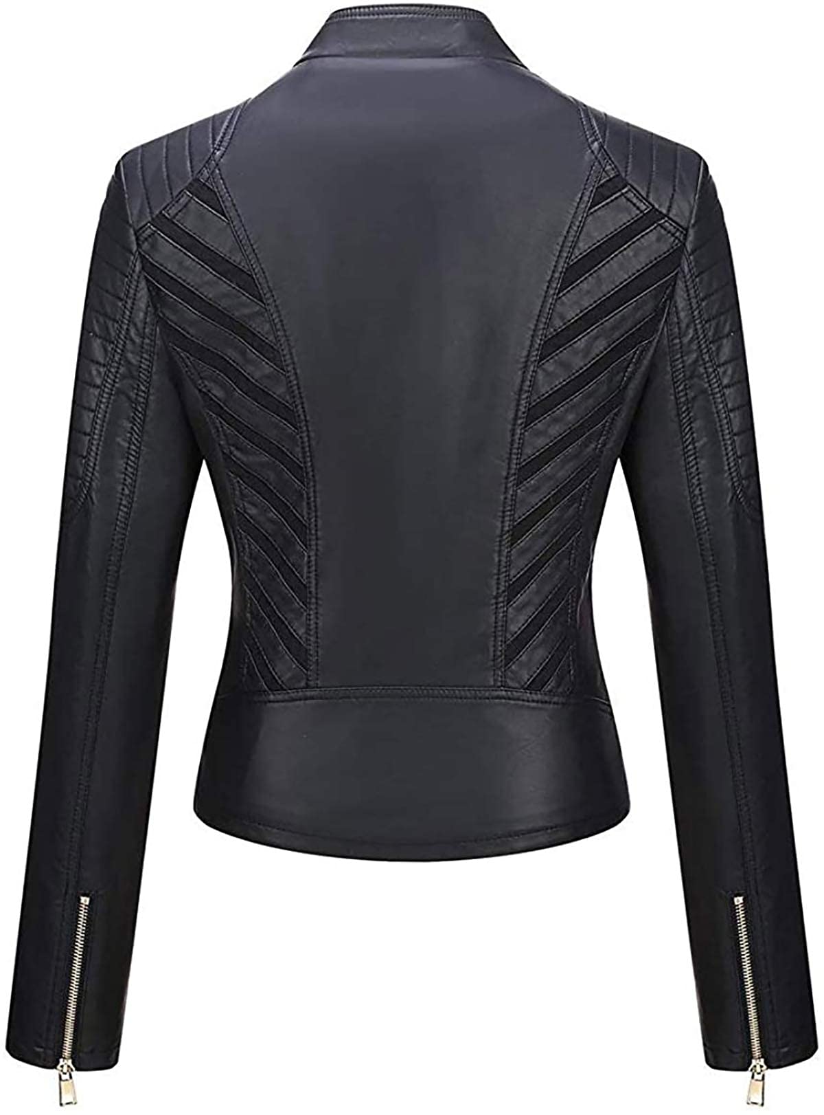 Chaqueta de moto de piel auténtica para mujer, diseño vintage