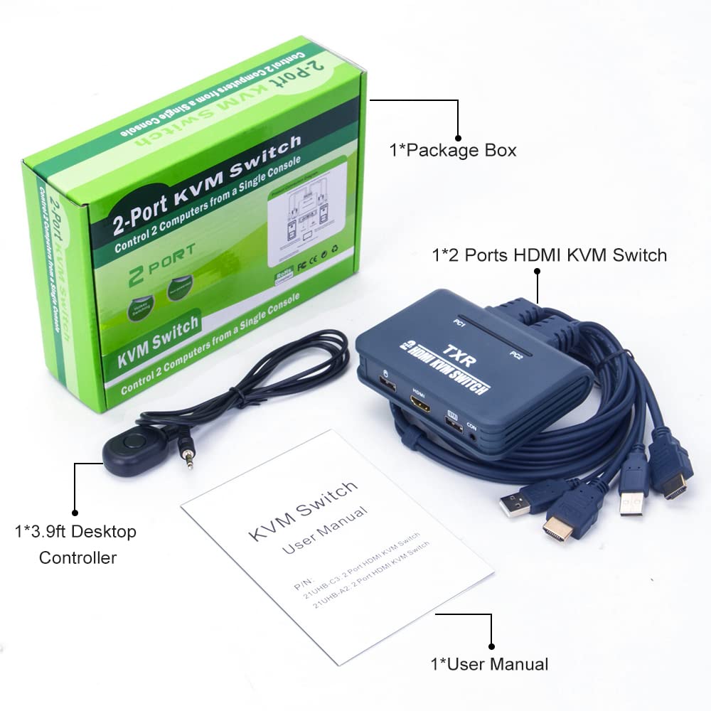 2 Port HDMI KVM Switch