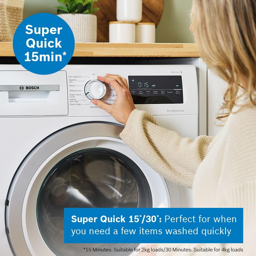 Bosch WAN28258GB Series 4, Free-Standing Washing Machine, A Rated, Front Loader, 8 kg, 1400 rpm, Iron Assist, White — view 8