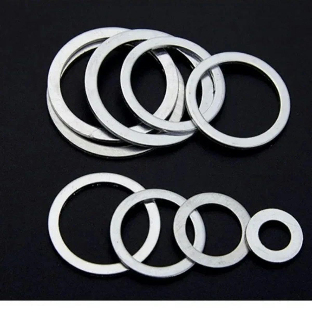 10/50/100 Stück Aluminium-Unterlegscheiben Dichtring Dichtungen Stopfen Öldichtungsverschraubungen M9 M10 M12 M13 M14 Dicke 0,5 1 1,5 2 3 mm-M10x14x2mm-100 Stück