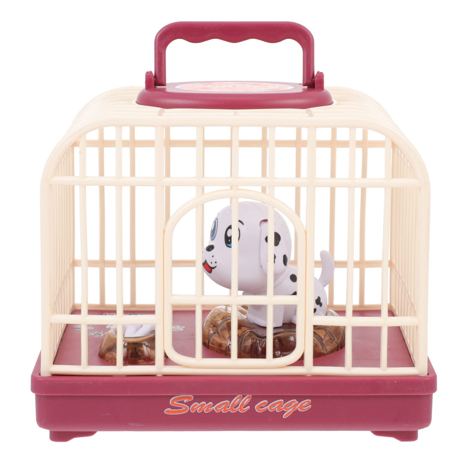 KONTONTY 1Pc Voice Activated Mini Dog Cage for Interactive Educational Plaything Material Cute Design Engaging Sounds and Movements Present