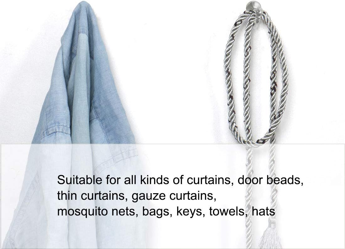 uxcell 6pcs Curtain Tieback Hooks, Stainless Steel Tassel Curtain Screen Drapery Holder Window Door Holdback Wall Hook Clothes Holder, Silver Tone : Home & Kitchen