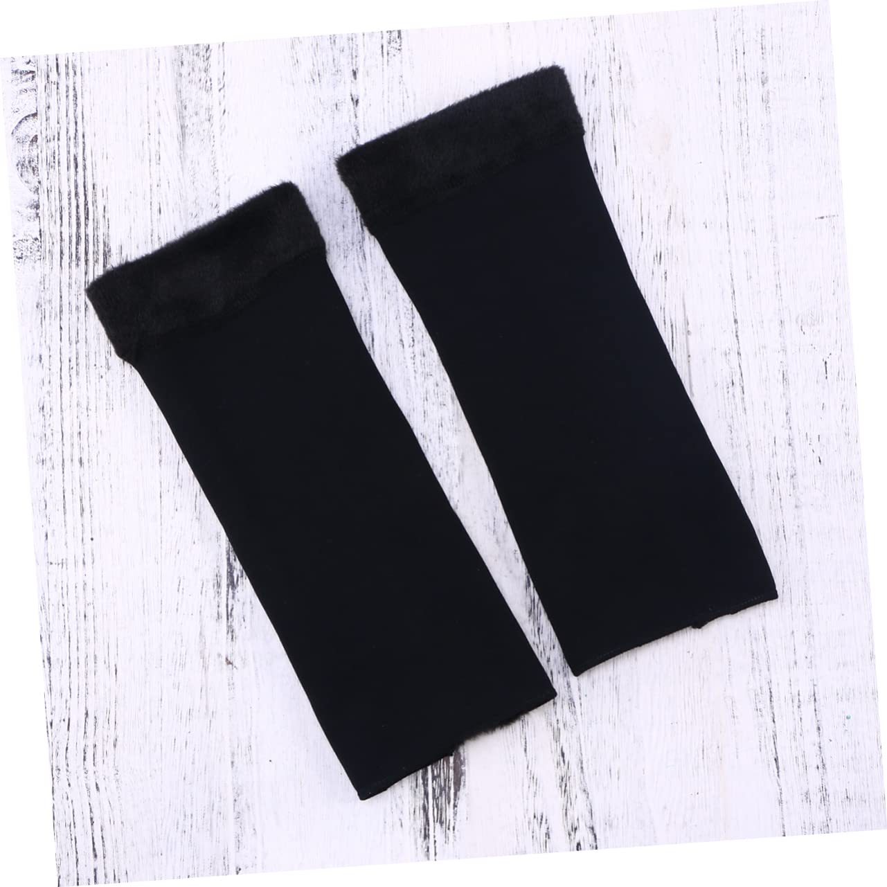 Thickened Plush Knee Support Sleeves 2pcs Warm Protector for Sports and Cycling Black Compression Knee Pads
