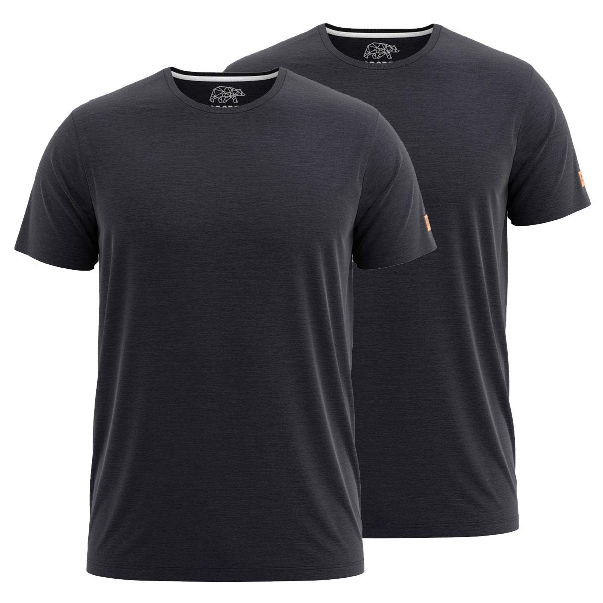 FORSBERG T-Shirt Doppelpack zum Sparpreis einfarbig Rundhals hochwertig robust bequem guter Schnitt, Farbe:schwarz, Größe:L